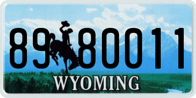 WY license plate 8980011
