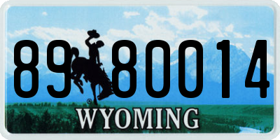 WY license plate 8980014