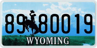 WY license plate 8980019