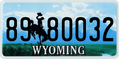 WY license plate 8980032