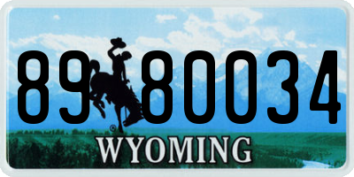 WY license plate 8980034