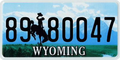 WY license plate 8980047