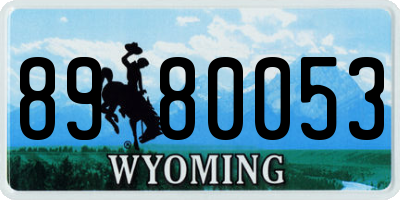 WY license plate 8980053