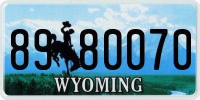 WY license plate 8980070