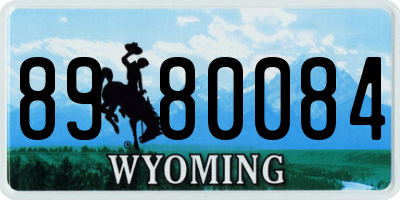 WY license plate 8980084