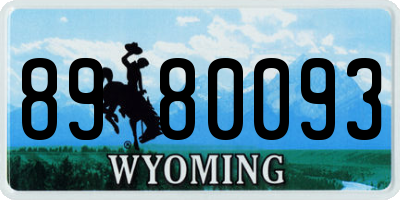 WY license plate 8980093