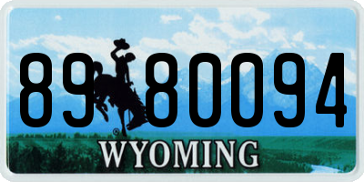 WY license plate 8980094