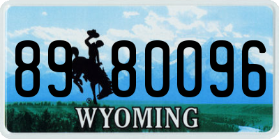 WY license plate 8980096
