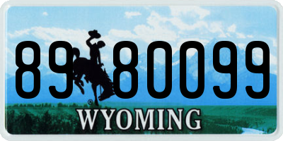 WY license plate 8980099