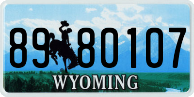 WY license plate 8980107