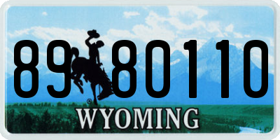 WY license plate 8980110