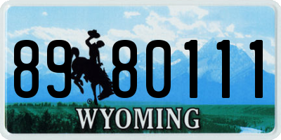WY license plate 8980111