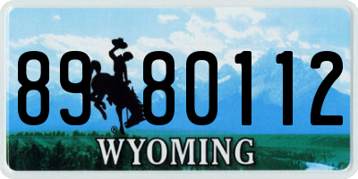 WY license plate 8980112