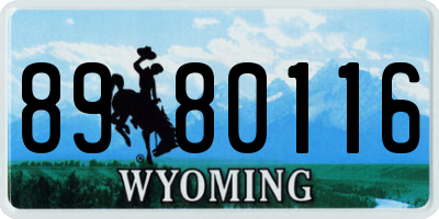 WY license plate 8980116