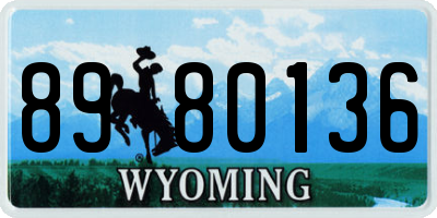 WY license plate 8980136