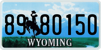 WY license plate 8980150