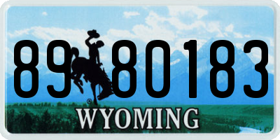 WY license plate 8980183