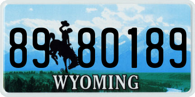 WY license plate 8980189