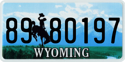 WY license plate 8980197