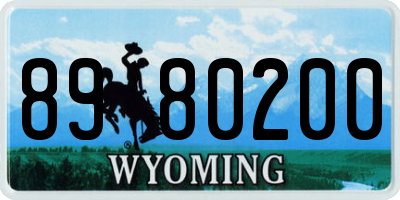 WY license plate 8980200