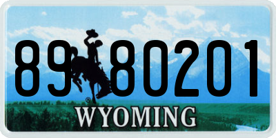WY license plate 8980201