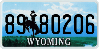 WY license plate 8980206