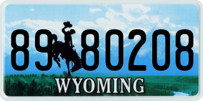 WY license plate 8980208
