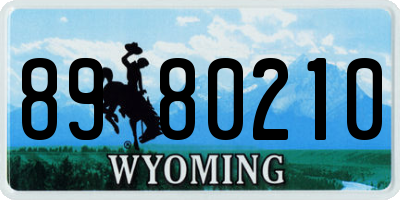 WY license plate 8980210