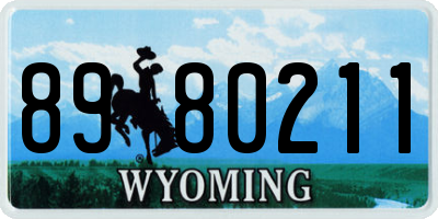 WY license plate 8980211