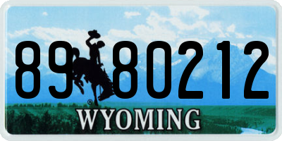 WY license plate 8980212