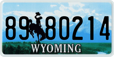 WY license plate 8980214