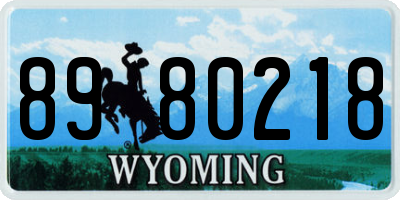 WY license plate 8980218