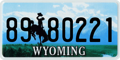WY license plate 8980221