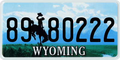WY license plate 8980222