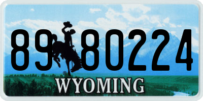 WY license plate 8980224