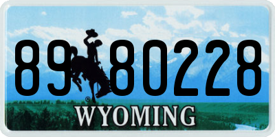 WY license plate 8980228