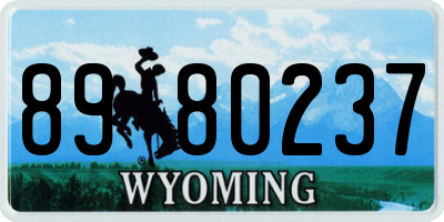 WY license plate 8980237