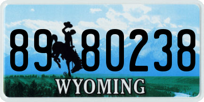 WY license plate 8980238