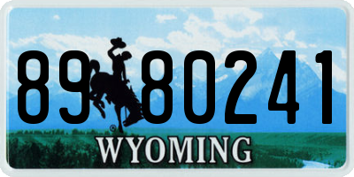 WY license plate 8980241