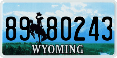 WY license plate 8980243
