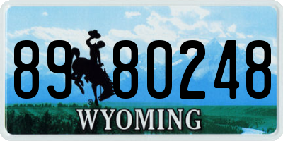 WY license plate 8980248