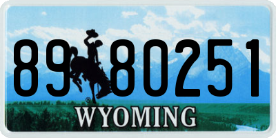 WY license plate 8980251