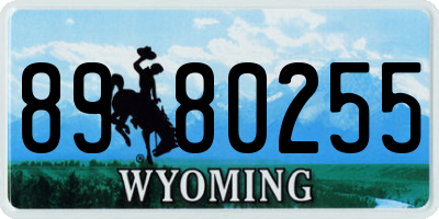 WY license plate 8980255