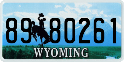 WY license plate 8980261