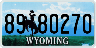 WY license plate 8980270