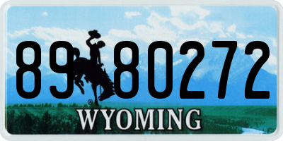 WY license plate 8980272