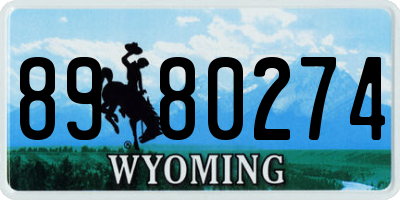 WY license plate 8980274
