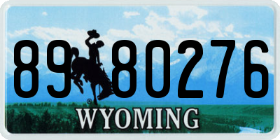 WY license plate 8980276
