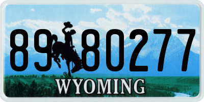 WY license plate 8980277