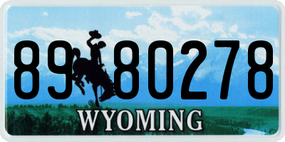 WY license plate 8980278